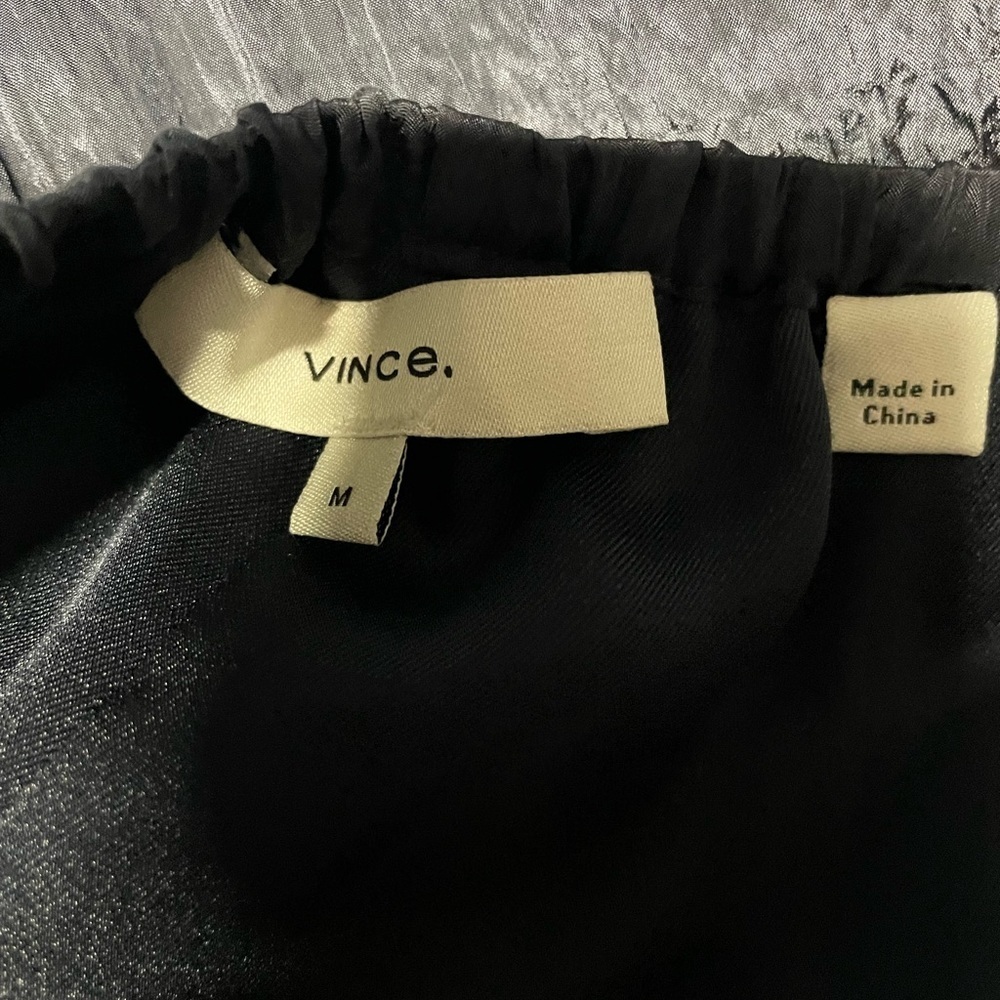 Vince Black Crinkled Wide-Leg Pants - Picture 5 of 7